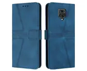 (Blue)Triangle Leather Case For Xiaomi Redmi Note 9 Pro