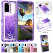 For Samsung S23 Ultra S22+ S21 S9 S8 S10 Note 10/20 Liquid Glitter Defender Case