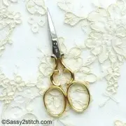 WASA Solingen 3-1/2" Sweet Heart Embroidery Scissor-Gold