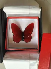 Baccarat Crystal Papillon Lucky Butterfly Ruby Red NEW & Neiman Marcus Wrapping