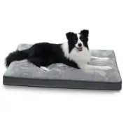 Dog Crate Bed Waterproof Deluxe Plush Dog Beds 35.0"L x 22.0"W x 3.0"Th Grey