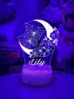 Personalised Butterflies and Moon flower LED Night Light