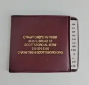 CRAWFORD'S RV PARK Telephone/Address/Password Book w/Alphabet Tabs (3x2.5") -NEW