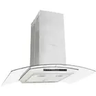 Island Range Hood 90cm LCD Display Touch Sensor 756 m3/h LED 3 Speed Silver
