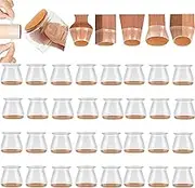 Oxinome Chair Rubber Feet, Oxinome Chair Leg Floor Protectors - Integrated Thickened Felt Base, Reduced Floor Wear and Noise (40Pcs L)