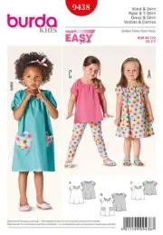 Burda Sewing Pattern 9438 Girls Toddlers Dress Top Size 2-7