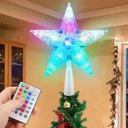 Christmas Tree Topper Star 7" LED Lighted Star Tree Top w/ Remote Control, 5