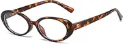 SUNGAFAS - Retro oval glasses for women men 90s with classic blue light tortoise frame