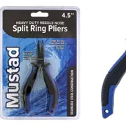 Mustad 4.5 Inch Heavy Duty Needle Nose Split Ring Pliers - Stainless Steel