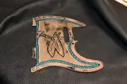 Leather pickguard Custom Hand Tooled Leather Telecaster "western design1"