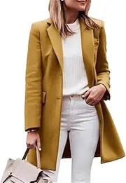 [Generic] Women's Winter Wool Blends Coats Outerwears Trench Coat Warm With Lined Coats