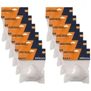 12x 10pc Safecorp Nuisance Cleaning/Gardening Dust Mask 19.5x20cm White