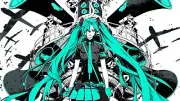 Anime girls hatsune miku vocaloid frontal view centered Playmat Game Mat Desk