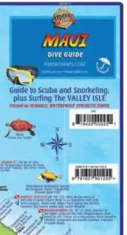 Maui Hawaii Dive & Snorkeling Guide Waterproof Map by Franko Maps