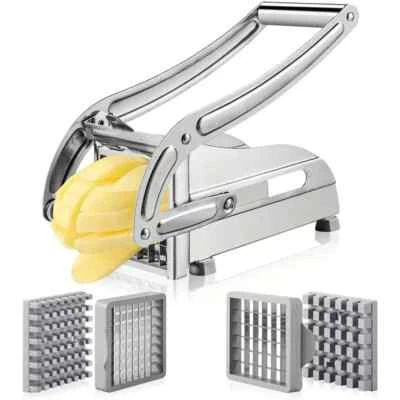 Vegetable Chopper French Fry Cutter Potato Slicer 2 Blade Stainless Steel Dicer