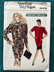 80s Vogue Pattern 7293 Dress Tunic Skirt Size 14 16 18 Uncut Factory Folded
