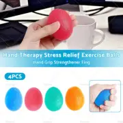 4x Hand Therapy Stress Relief Exercise Balls Hand Grip Strengthener Fing