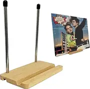 Vinyl Record Stand and Storage - Album Cover Display With Soft Silicone Top Protection - Phone and Tablet Holder - Wood