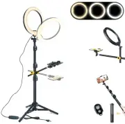 Overhead Phone Mount 10" Ring Light Tripod Stand Boom Arm for Video Photo