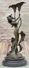 Art Deco Tulip Candlestick Statue by Milo in Solid Real Bronze