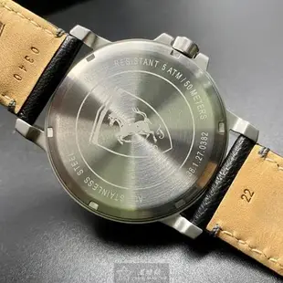 FERRARI手錶, 男錶 42mm 黑銀色圓形精鋼錶殼 紅色中三針顯示, 雙眼, 運動錶面款 FE00065