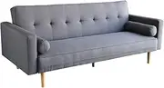 Madison Sofa Bed Lounge Couch Futon Furniture Home Dark Grey Linen Suite