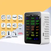 12-in-1 Air Quality Monitor Compact Portable Carbon Dioxide Detector with Real-Time Data CO2 HCHO TVOC PM2.5 PM10 CO Tem