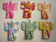 4 X ASSORTED HANDMADE ORIGAMI KIMONO- CARD MAKING