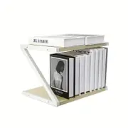Beige Desk Study Table Storage Cabinet - Vertical Desktop Shelf & Rack