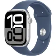 Apple Watch Series 10 46mm Silver Aluminium Case GPS Sport Band (S/M) (Denim)