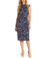 NIC+ZOE Geo Pebble Side Ruche Dress