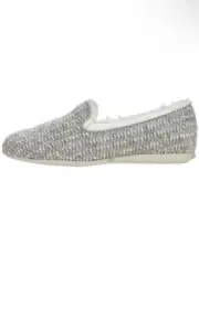 Anne Klein Edith Textured Faux Fur-Lined Slippers GREY , 10