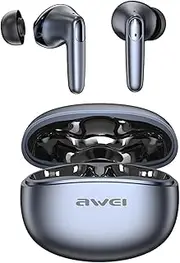 AWEI T90 Wireless Earbuds, Bluetooth 5.3 Headphones Bass Stereo, Ear Buds with Noise Cancelling Mic, IPX6 Waterproof in Ear Earphones, 35H Playtime in-Ear Wireless Earbuds Black