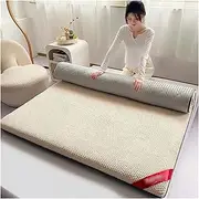 [YXCMD] Mattress Pad Japanese Tatami Mattress, Thick Soft Quilted Fitted Mattress Whole Cotton Filling Futon Mattress for Guest Sleeping Pad, Home Floor Mat, Bed Mattress(A,Queen(180x200cm))