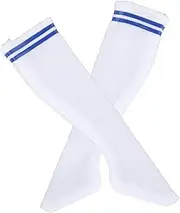 LeeQinersw 1:6 Scale Sports Socks, Tube Stocking Accessory for 12'' Doll Figures, Stripe Blue Crew