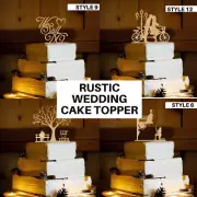 12 Styles Rustic Wood Wedding Cake Topper Parents Anniversary Mr Mrs Groom Bride