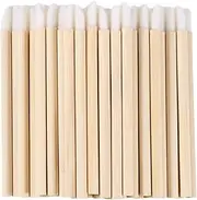 100/200 pcs Bamboo Stick Brush Lip Eyelash Applicator Lip Gloss Brush Biodegradable Wooden Handle Brush for Woman Makeup (100pcs)