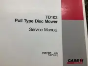 Case TD102 Pull Type Disc Mower Service Manual