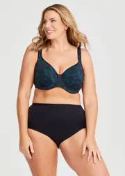 [Taking Shape] Taking Shape Underwire Soft Cup Support Bra Size 22dd in Teal Print - Plus Size Women's Clothing Teal Print