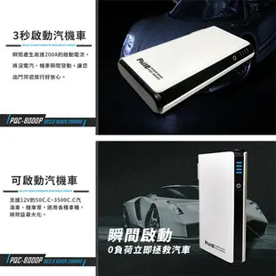 【299超取免運】2E90 飛樂 Philo PQC-8000P 閃電快充 QC3.0 救車行動電源 第三代3PIN智慧電瓶夾 3秒啟動