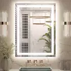 LED Bathroom Mirror 24 ” X 32 ” with Frontlit & Backlit, Lighted Mirror for Bath