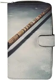 [LQPMNK] PU Leather Wallet, Hockey Stick Print Wallet with Multiple Slots Elegant Wallet Business Wallet Travel Wallet Bifold Wallet, style, 19.7x11x3.5cm, Minimalist