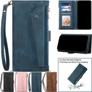 For Samsung S25 S24 S23 S22 S21 S20 Ultra Plus FE Case Leather Wallet Flip Cover