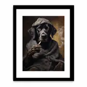 Dog Smoke Framed print Art Poster