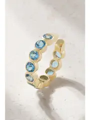 [42 SUNS] 42 SUNS - 14-karat Gold Topaz Ear Cuff - Blue - One size One size Blue