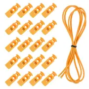 25 Pcs Double Hole Cord Locks with Elastic Cord, Golden Yellow