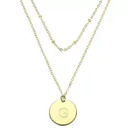 Initial Necklace Letter Necklace Disc Pendant Teens Women Birthday Gifts, g