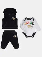 GUESS Navy White Vest Pants 3 Piece Set Size: 3/6M, Polyester