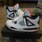 Size 11.5 - Air Jordan 4 Retro White Black Crimson New with Box