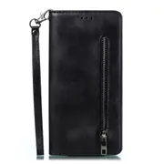 Calf Texture Zipper Magnetic Horizontal Flip Leather Case for Huawei Mate 20 Pro, with Wallet & Holder & Card Slots (Black)
